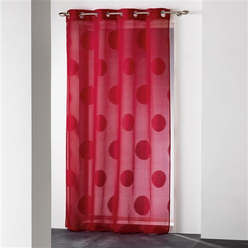 Panneau a oeillets 140 x 240 cm voile sable jacquard odyssee Rouge