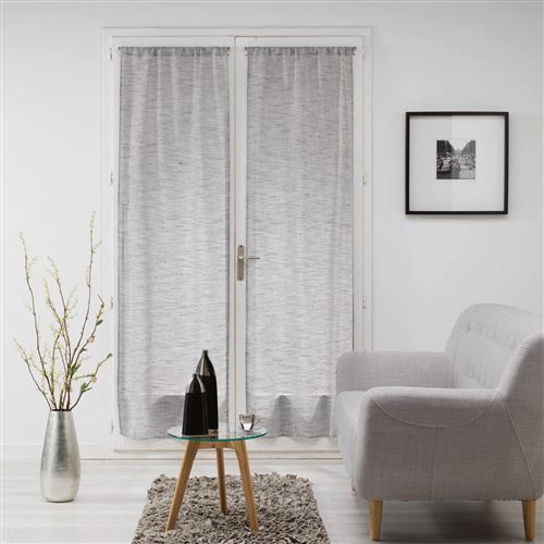Paire droite passe tringle 2 x 70 x 200 cm voile tisse milza Anthracite