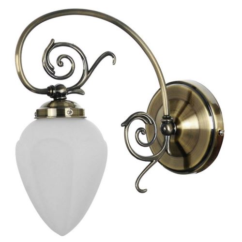 HOMEMANIA Lampe Murale Bossa - Applique - pour Séjour, Chambre - Laiton, Blanc en Métal, Verre, 32 x 32 x 27,5 cm, 1 x E14, 60 W