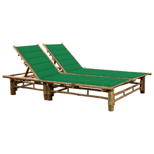 Non Communiqué Chaise Longue Pour 2 Personnes Avec Coussins Bambou