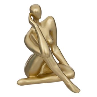 Atmosphera Créateur d'intérieur - Statuette Déco Femme "Le Collectionneur" 25cm Or - 1