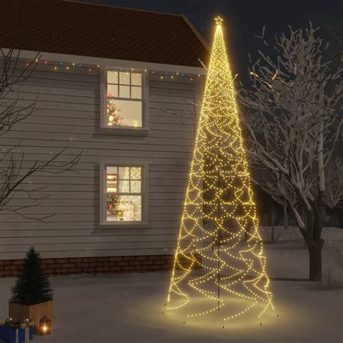 VidaXL Sapin de Noël avec piquet Blanc chaud 3000 LED 800 cm