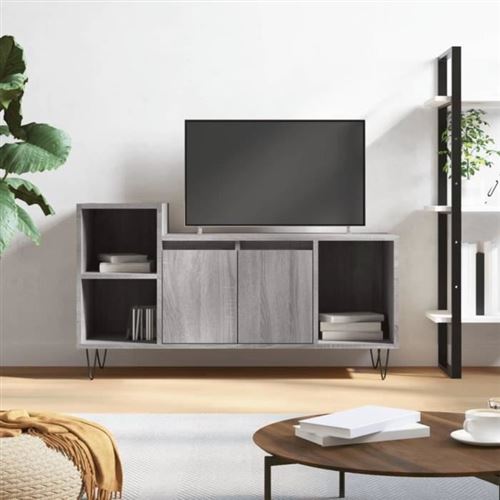 vidaXL - Meuble TV - Sonoma - Gris - 100x35x55 cm - Image 2