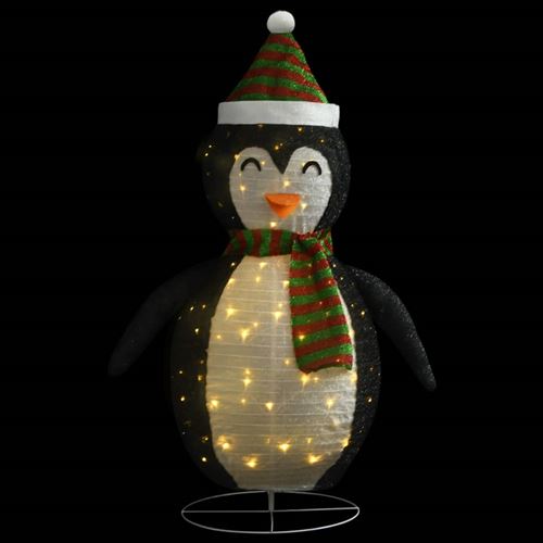 vidaXL Figurine de pingouin de Noël à LED Tissu 120 cm