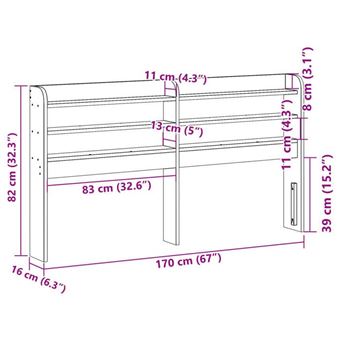 Tête De Lit En Bois Massif De Pin – 160x104 Cm – Naturel Et Authentique
