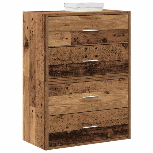 VIDAXL - Commode - Ensemble de 2 armoires - 2 tiroirs - Vieux bois - Image 3