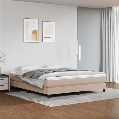 vidaXL Cadre de lit Cappuccino 180x200 cm Similicuir
