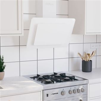 vidaXL Wandafzuigkap 60 cm roestvrij staal en gehard glas wit51663 - 1