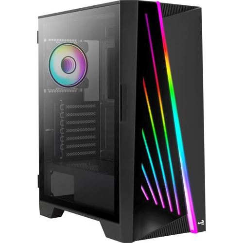 AeroCool Mirage-G-BK-v1 - MDT - ATX - panneau latéral fenêtré (verre trempé) - pas d'alimentation (ATX) - noir - USB/Audio