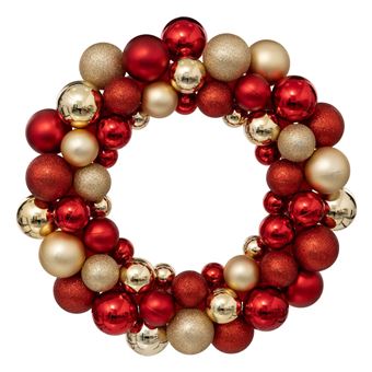 Atmosphera - Couronne boule de Noël - Diam 35 cm - Rouge et Or - 1