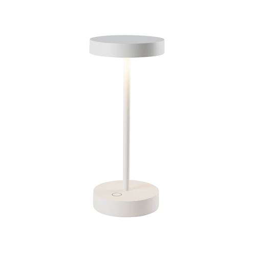 Lampe de table sans fil aluminium SANDY MINI Blanc H25 cm