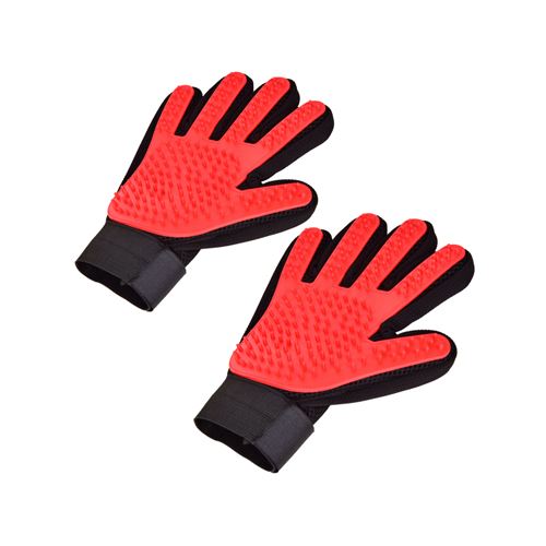Meilleurs prix pour Gant Brossage Animaux - Venteo - Rouge - Adulte - Brosse et masse, attrape les poils et la saleté. Résistant à l'eau