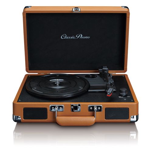 Non Communiqué Marron Platine Vinyle Valise Avec Haut-Parleurs Lenco