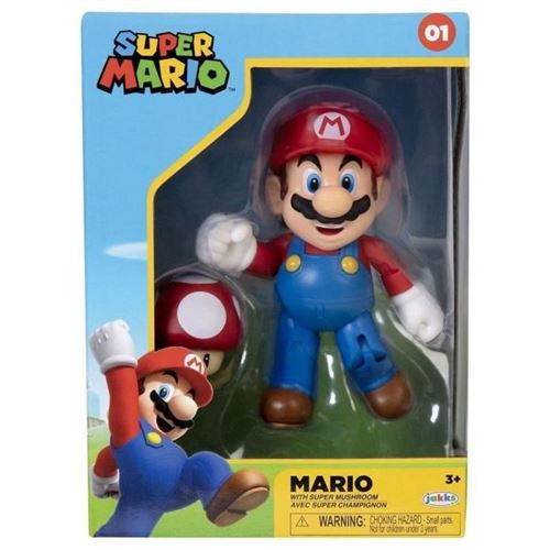 Figurine - JAKKS PACIFIC - Super Mario Bros : Mario + Toad - 10 cm
