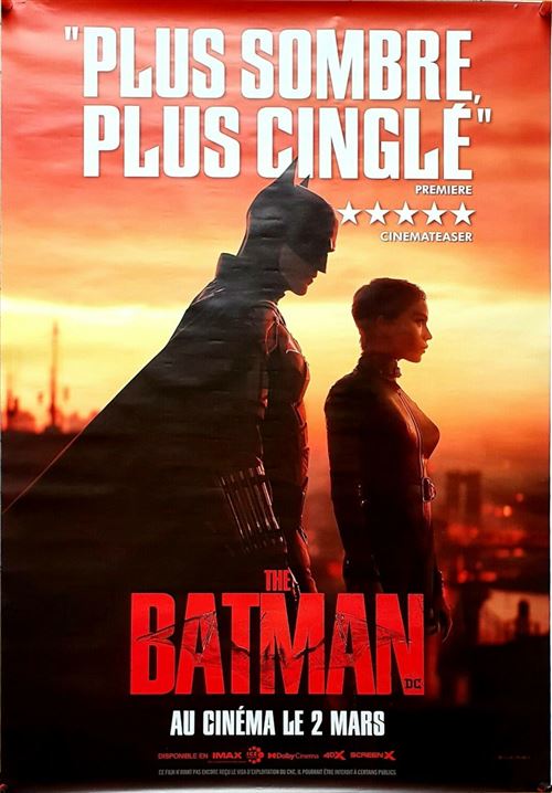 Affiche de Cinéma Originale - The Batman - 2022 - Plus Sombre - 120x170cm