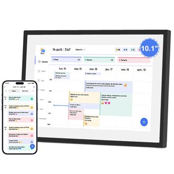 NEWYES Calendrier Numérique Mural /Bureau 15,6" Max Digital Smart Touchscreen, Tableau Organisation Famille Wi-Fi Sync Pour Agenda 2025-2026 & Planificateur Hebdomadaire, Idée Cadeau Pour Maman/Femme