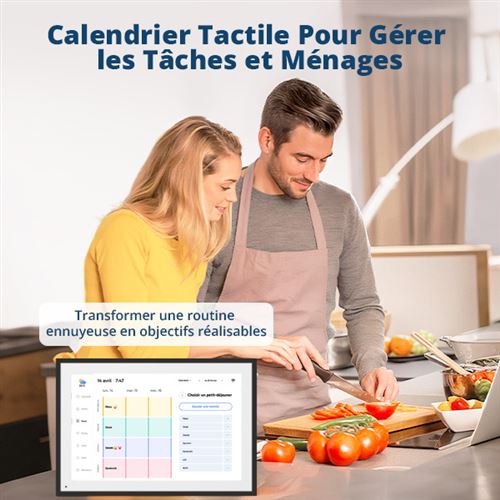 Organisateur Calendrier Familial WiFi YUEHISY Écran Tactile 10.1" HD - Synchronisation Mobile