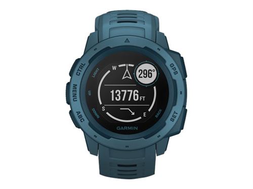 Garmin Instinct - Bleu lakeside - montre de sport avec bande - silicone - bleu lakeside - monochrome - Bluetooth, ANT+ - 52 g
