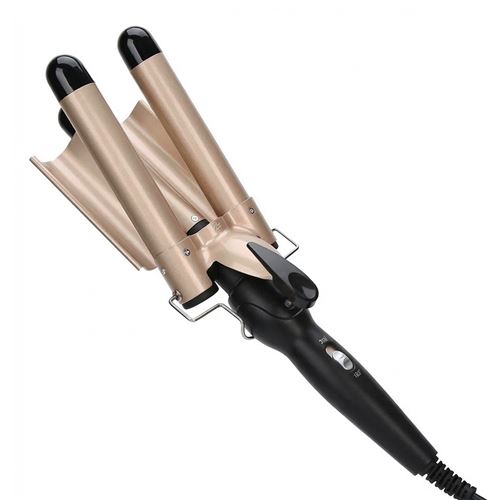 AVIZAR Fer A Boucler Triple Tube C&eacute;ramique 70W avec Chauffage Rapide PTC Noir