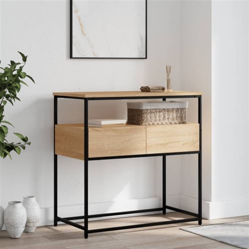 Table console chêne sonoma 75x40x75 cm bois d ingénierie