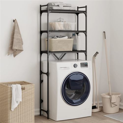vidaXL - Étagère pour lave-linge - 67x25x163 cm - Noir - Image 2