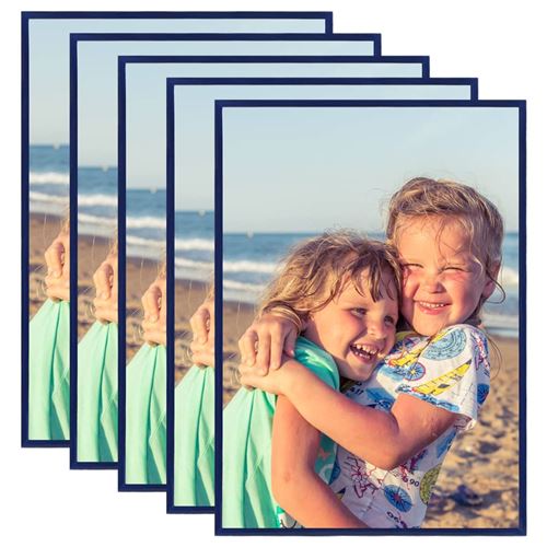 vidaXL Collage de cadres photo 5 pcs de mur table Bleu 29,7x42 cm MDF