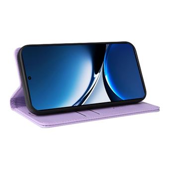 WBWONE Coque Cuir Pour Xiaomi Poco X7 Pro 5G Portefeuille Magnétique Étui RFID Housse, Fentes Cartes/Support Pliable Motif Chat Design - Violet