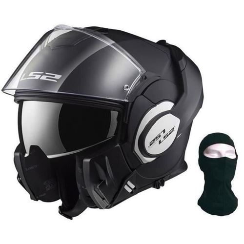 LS2 Casque moto modulable Valiant + Cagoule - Noir Mat