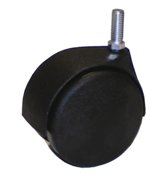 Roulette double galet noire de diamètre 50 mm tige lisse D11 - AVL - 595230TL