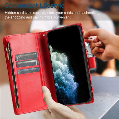 Snakehive Etui Coque Portefeuille Pour IPhone 17 Pro Max - Cuir Véritable Porte Cartes, Anti Choc, Housse Aimantée, Stand Fonction Support - En Marron