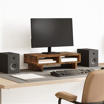 Support de moniteur chêne fumé 50x27x15 cm bois d ingénierie - 1