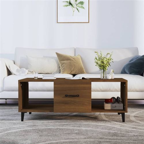 VIDAXL - Table basse - Style contemporain - Marron - 102x50x40 cm - Image 2