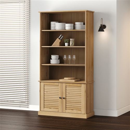 Vidaxl Bibliothèque Vigo 85X35x170 Cm Bois Massif De Pin, Étagère, Étagère À Livres, Armoire D'affichage, Armoire De Rangement, Étagère De Rangement - Image 2