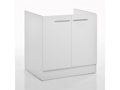 Generique Blanc Sans Marque Meuble De Cuisine Sous Évier 2 Portes H.86cm L.80cm P. 60Cm - Image 3