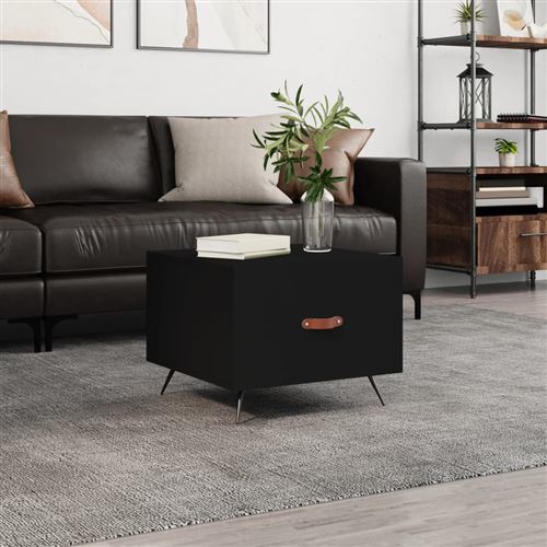 Vidaxl Noir Table Basse 50X50x40 Cm Bois D'ingénierie829334 - Image 3