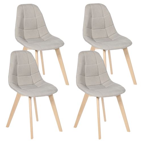 Chaises scandinaves beiges pieds en bois