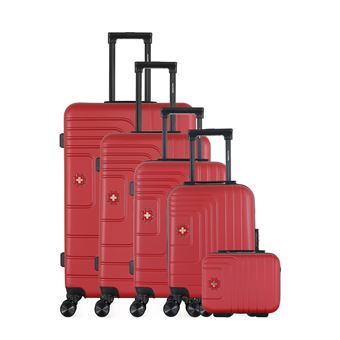 swiss kopper set de valises ruti-u 75 cm roues bordeaux