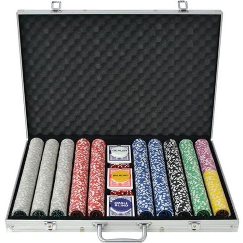 Non Communiqué Multicolore Vidaxl Jeu De Poker Avec 1000 Jetons Laser Aluminium