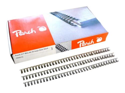 Peach - 10 mm - 34 anneaux - A4 (210 x 297 mm) - argent - fil de ligature