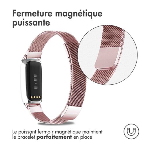 Bracelet connecté Fitbit Luxe Bracelet Blanc lunaire et acier inoxydable or  pâle - Bracelet connecté - Achat & prix