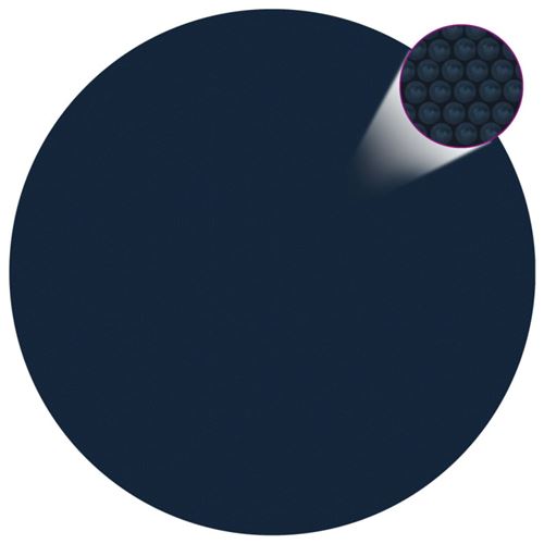 vidaXL Treibende Pool-Solarplane PE 381 cm Schwarz und Blau
