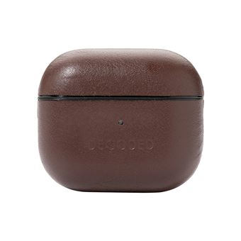 Coque pour AirPods 3 en Cuir Grainé Rigide Antichocs Decoded Marron - 1