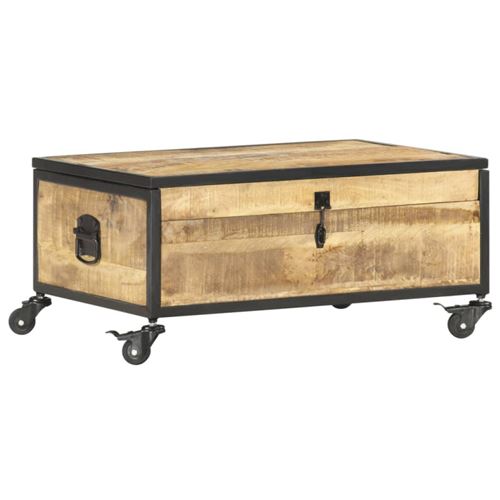 vidaXL - Table Basse - Bois de Manguier Massif - 70x50x33 cm - Image 3