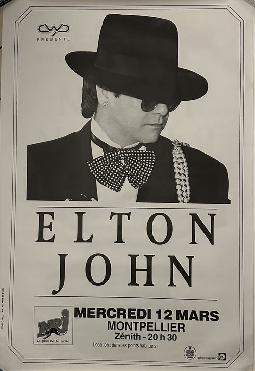 Affiche - Elton JOHN - En concert 1986 - 80x120cm