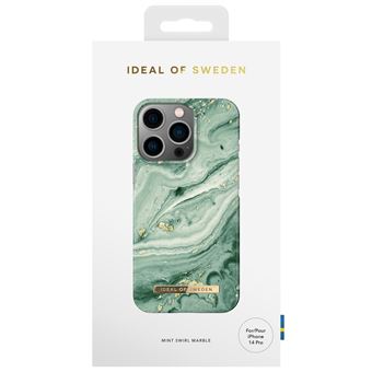 Coque iDeal of Sweden pour iPhone 14 Pro Marbre Vert