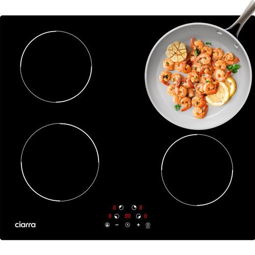 Ciarra Plaque De Cuisson Encastrable 6000W 4 Foyers 9 Niveaux De Puissance 59*52Cm Aw4bih-D - Image 2