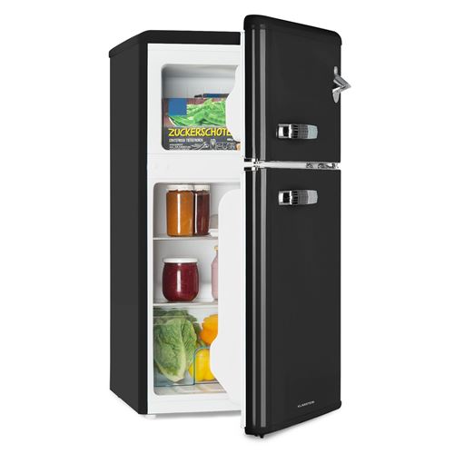 Réfrigérateur-congélateur Combiné Klarstein Irene 85 litres design rétro Noir