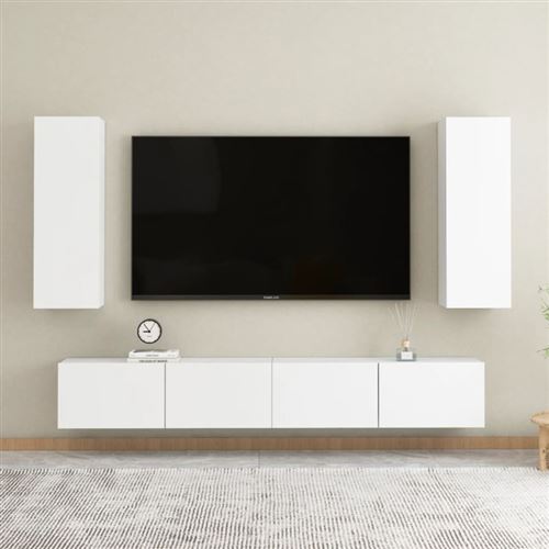 Non Communiqué Blanc Ensemble De Meubles Tv 4 Pcs Bois D Ingénierie