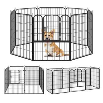 29€ sur Luxe parc enclos modulable pour chien 8 panneaux porte  verrouillable acier époxy noir - Niches cages chenils et parcs - Achat &  prix