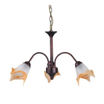 Fan Europe LUME Plafonnier Suspendu 3 Lumières Multi Bras Verre Rouille 55 6x37 9cm